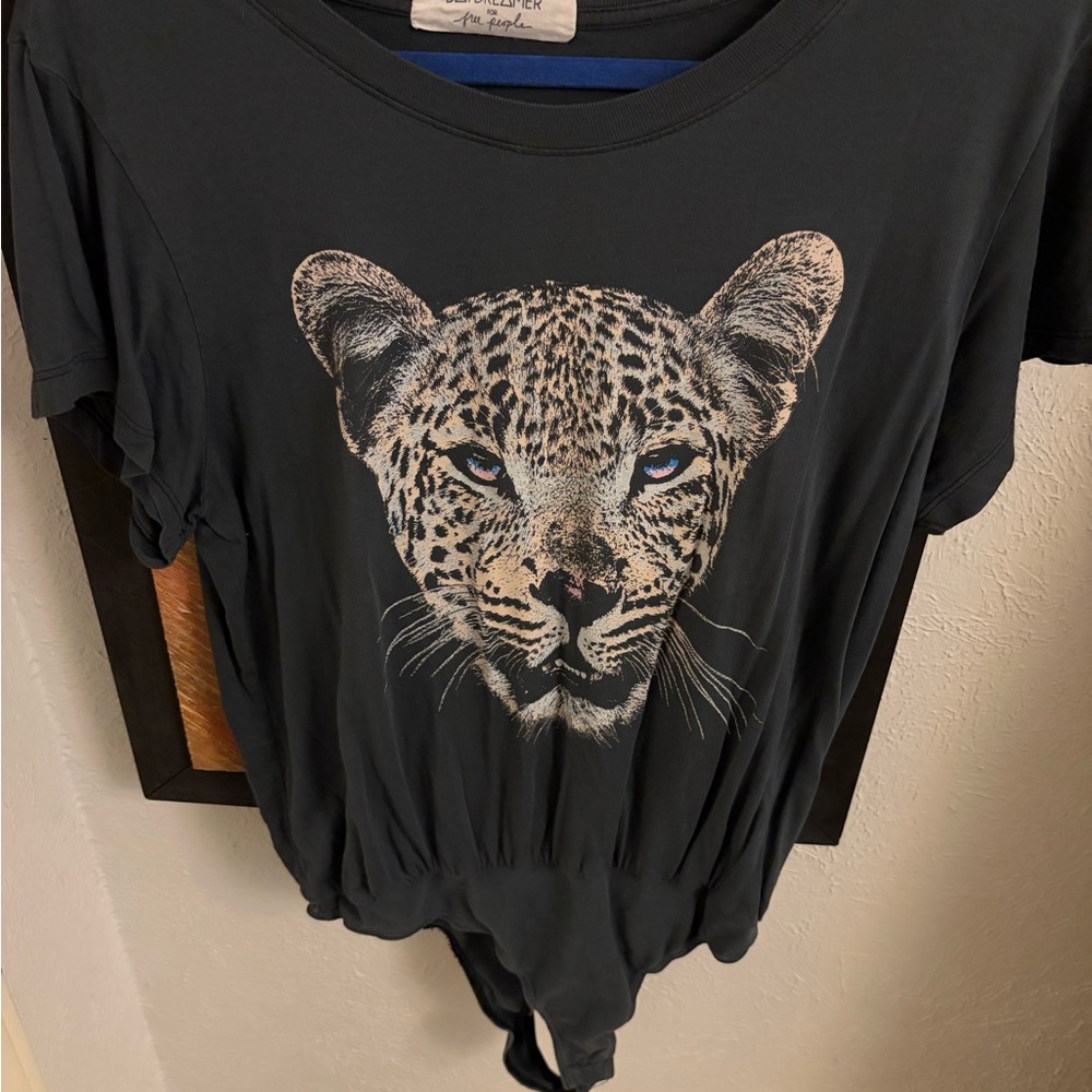 Free People Black Graphic Leopard Bodysuit - Picture 3 of 5
